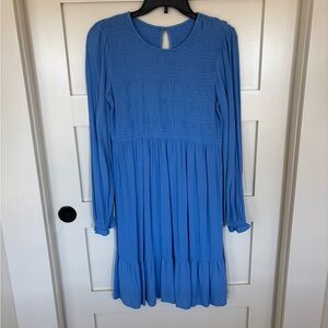 Blue Long Sleeve Dress